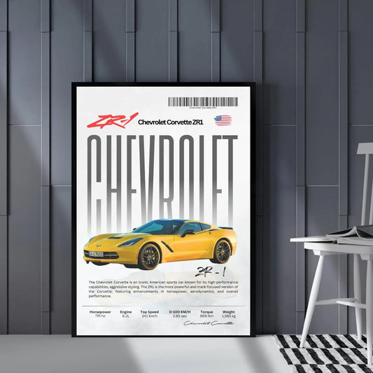 Chevrolet Corvette ZR1 - Amerikai Izomautó Poszter