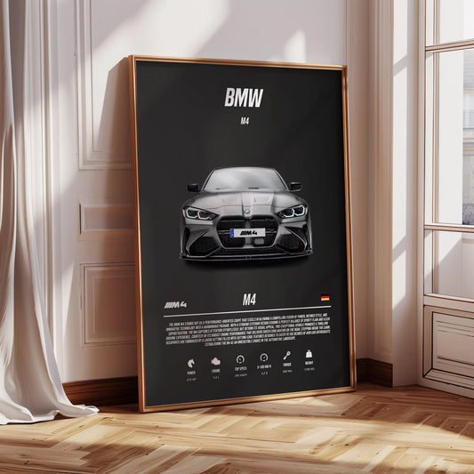 BMW M4 Competition - Stealth Grey - Technical Art Poszter