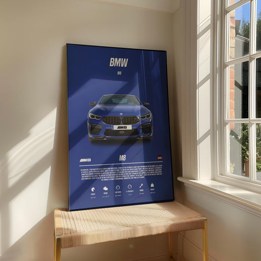 BMW M8 - Blue Thunder - Technical Art Poszter